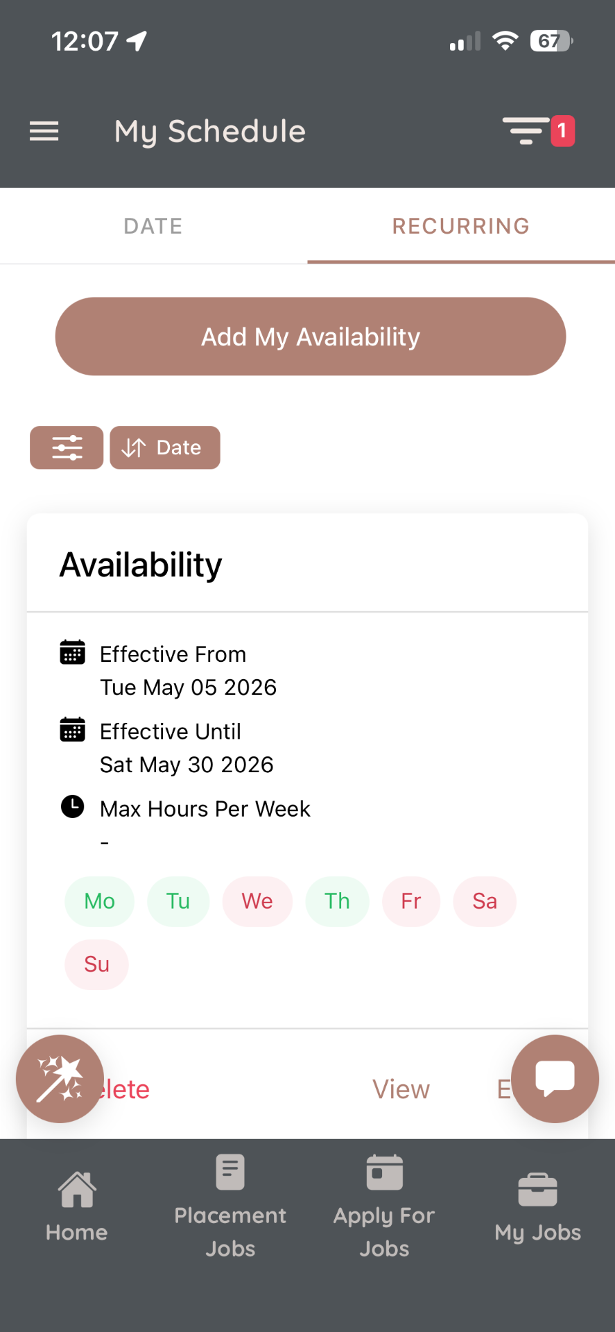 Set your availability